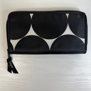 Thirty One Zip Around Wallet Coupon Organizer Black & White Wallet